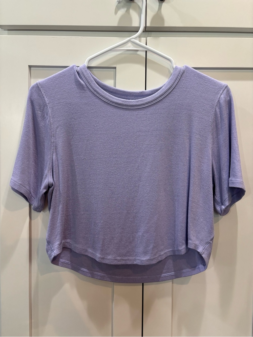 lululemon athletica Hold Tight Lavender Cropped Crew T-Shirt